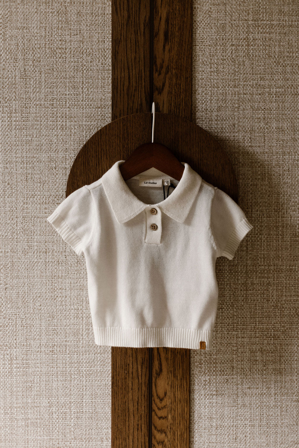 Lil'Atelier - knitted polo baby - coconut milk