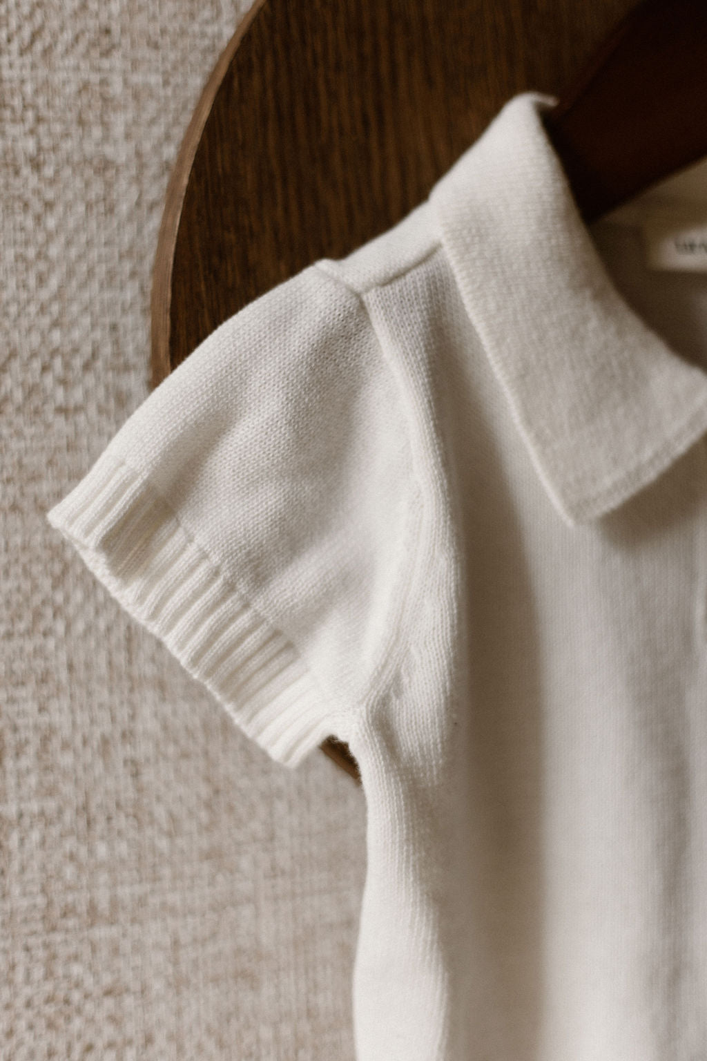 Lil'Atelier - knitted polo baby - coconut milk