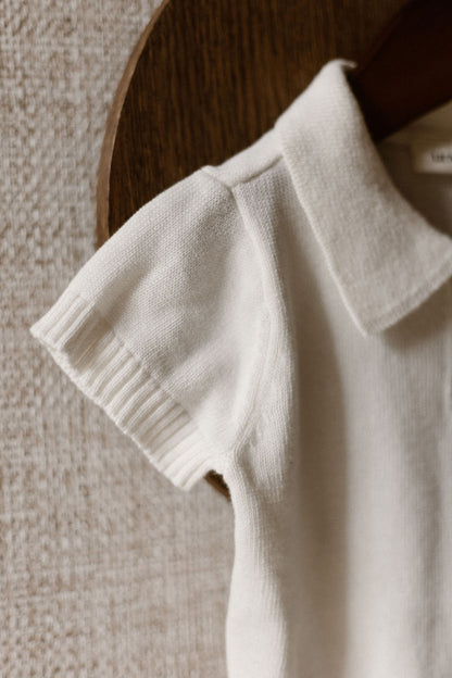 Lil'Atelier - knitted polo baby - coconut milk