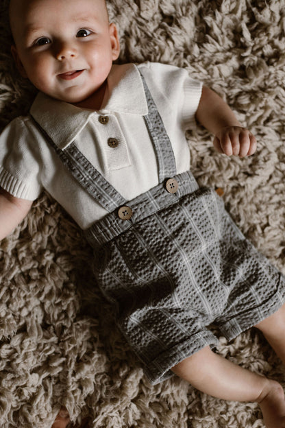 Lil'Atelier - knitted polo baby - coconut milk