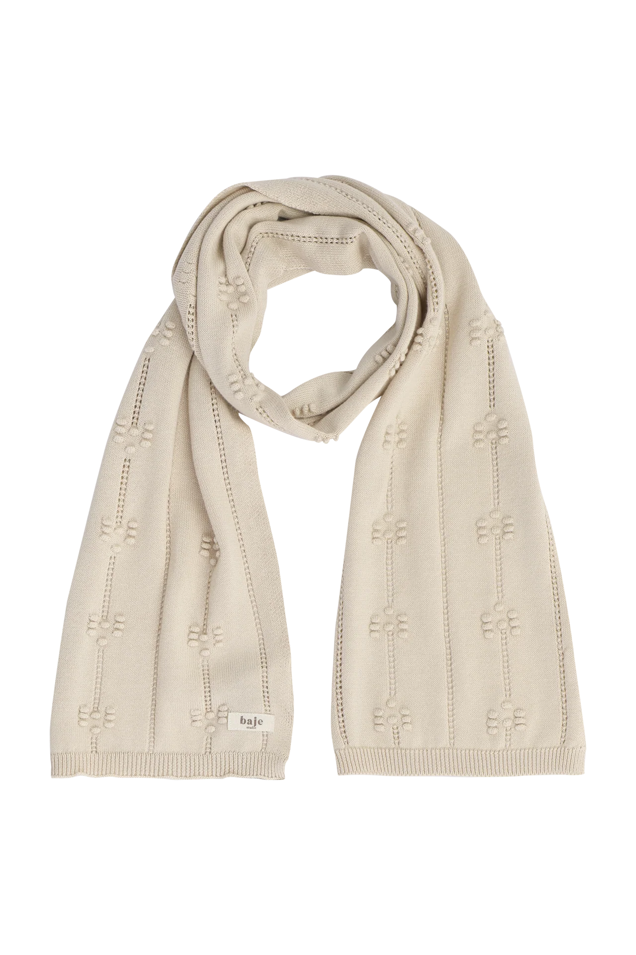 Baje Studio - jacquard knitted set scarf/hat Do - sand