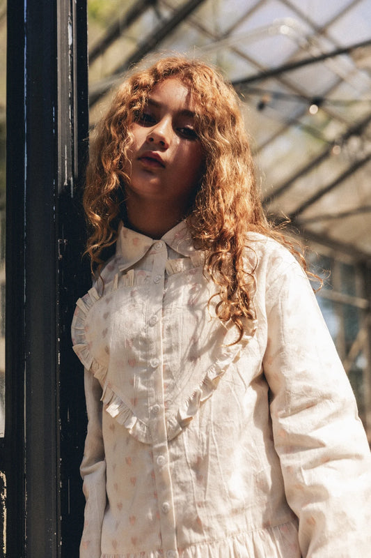 Labo - heart dress Linne - beige