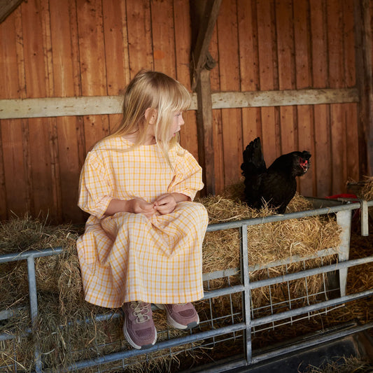 Wheat - dress Magda - yellow check