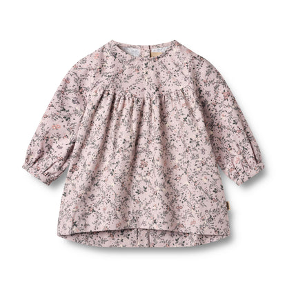 Wheat - dress Fenja - lilac checked flowers