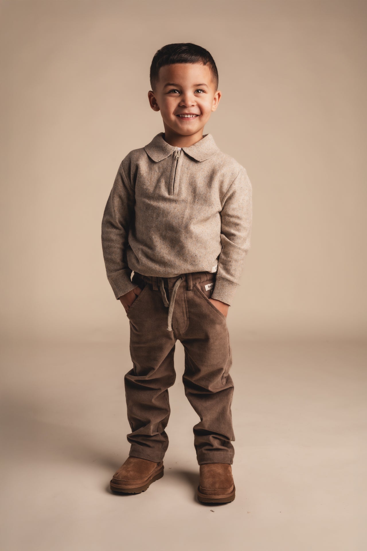 Baje Studio - zipper polo Fez - taupe