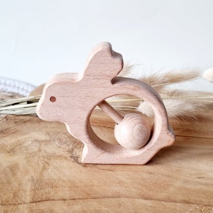 Houten rammelaar Bunny