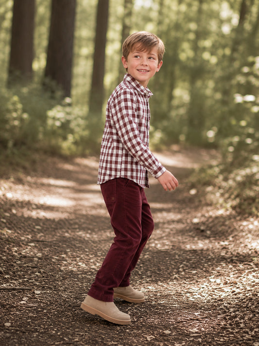 Hust & Claire - corduroy pants Trevor - red chocolate