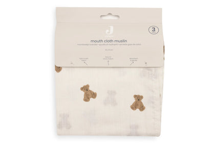 Jollein - hydrofiele monddoekjes Mini Teddy Bear - 3 stuks