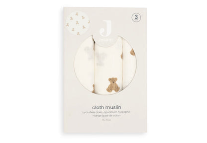 Jollein - hydrofiele doeken Mini Teddy Bear - 3 stuks