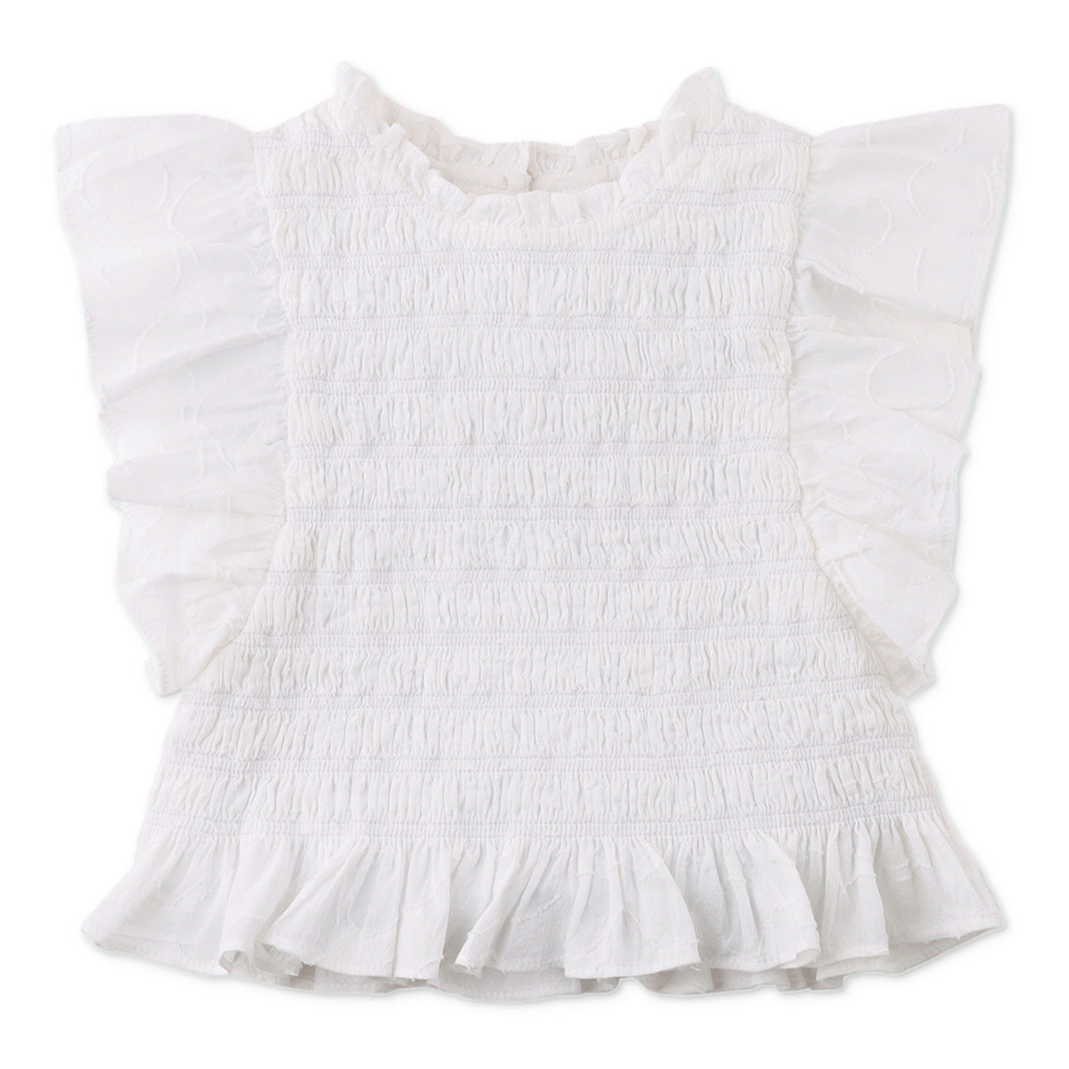 Peplum ruffle top Jacquie - offwhite