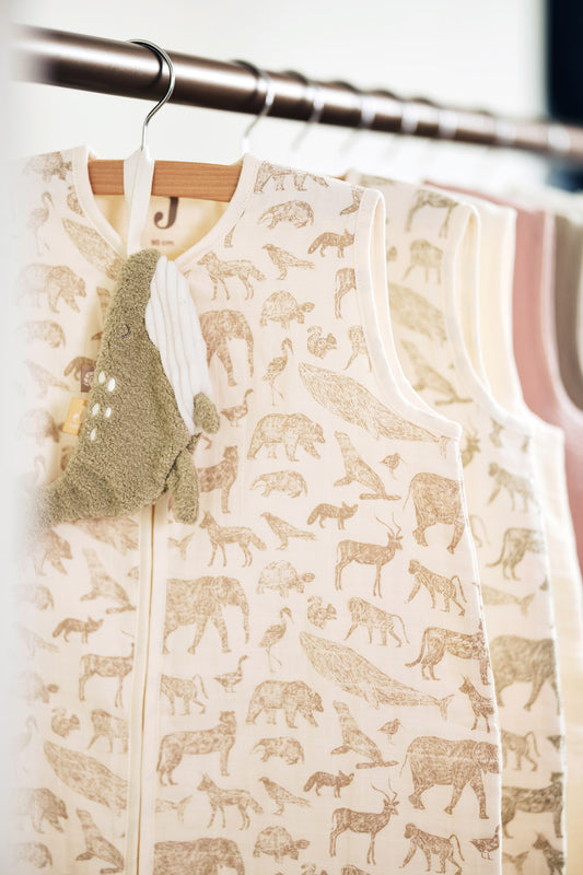 Slaapzak hydrofiel Animals - nougat