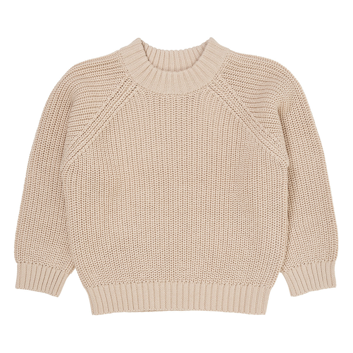 Knitted classic rib jumper - beige