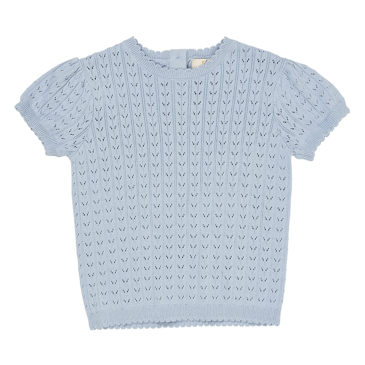 Knitted pointelle top - dusty blue