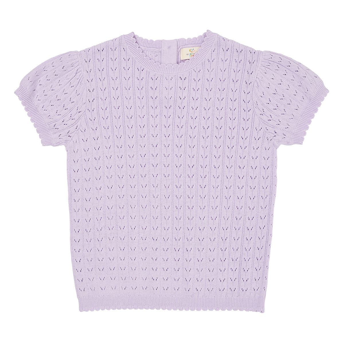 Knitted pointelle top - lavender