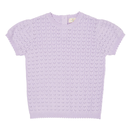 Knitted pointelle top - lavender