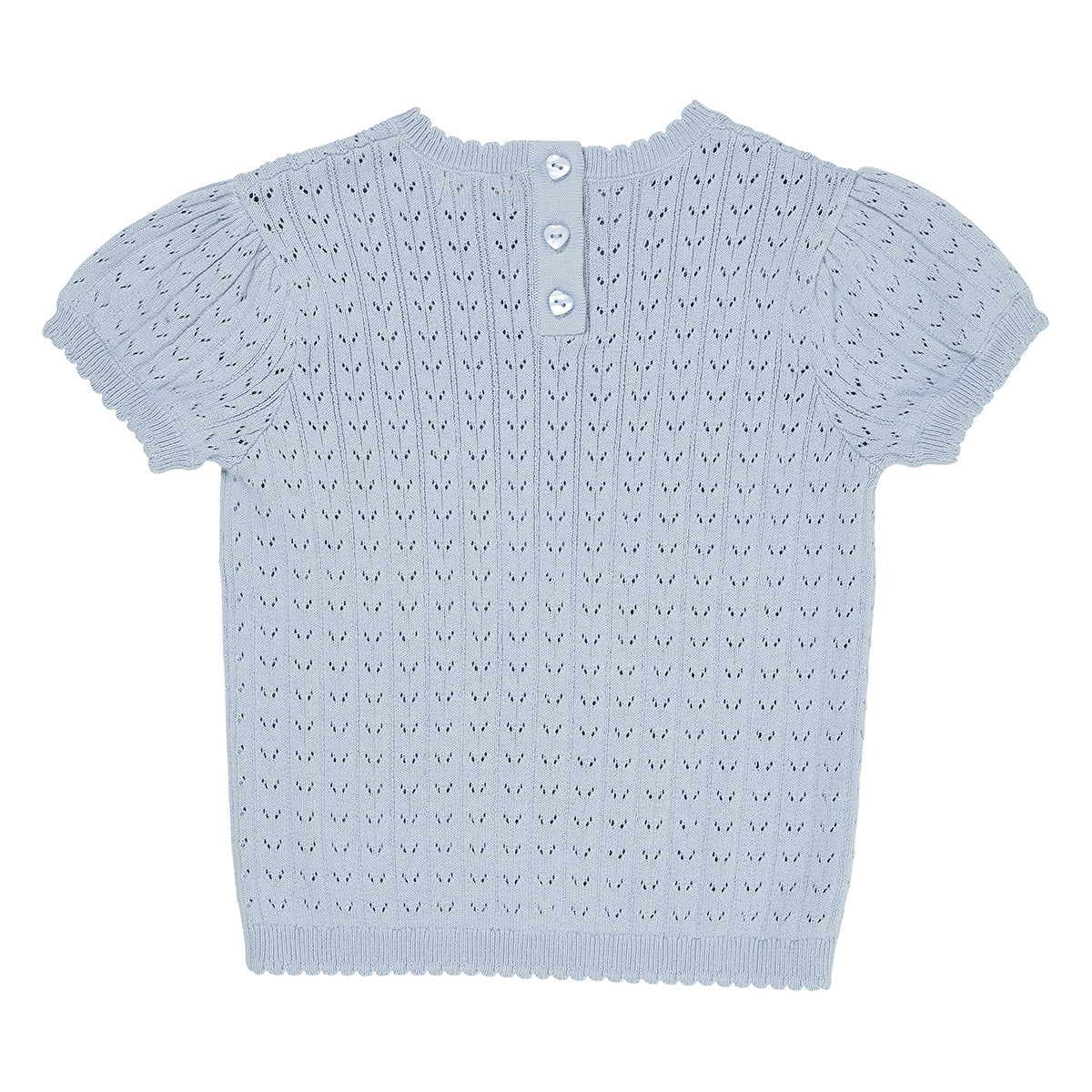 Knitted pointelle top - dusty blue