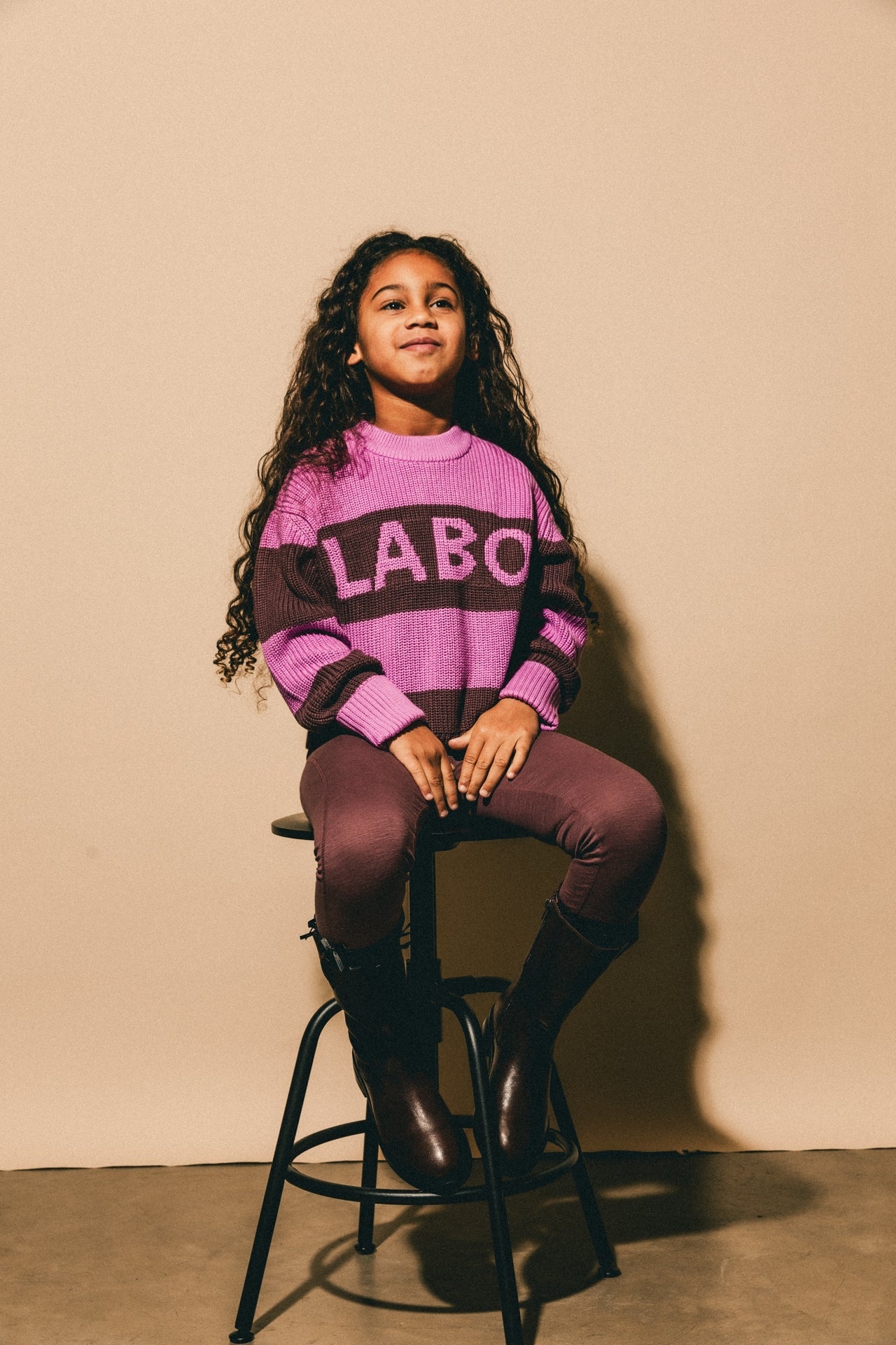 Labo - knitted sweater Rhone - pink stripe