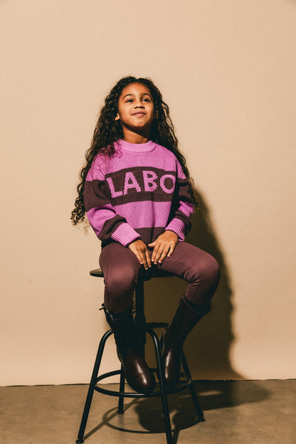 Labo - knitted sweater Rhone - pink stripe