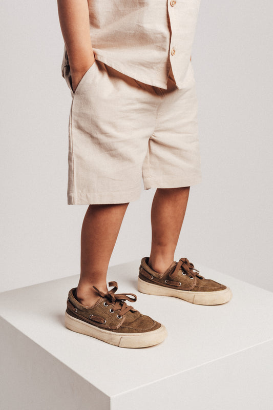 Baje Studio - linen shorts Manuel - beige