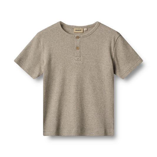 Wheat - rib T-shirt Lumi - gravel melange