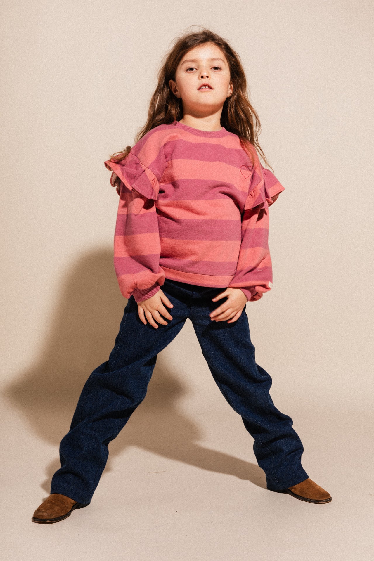 Labo - sweater Laella - rose salmon stripe