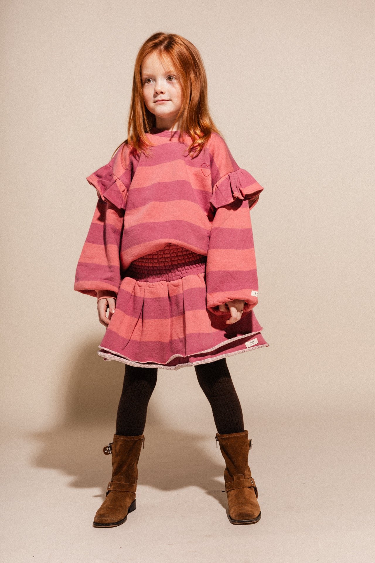 Labo - sweater Laella - rose salmon stripe