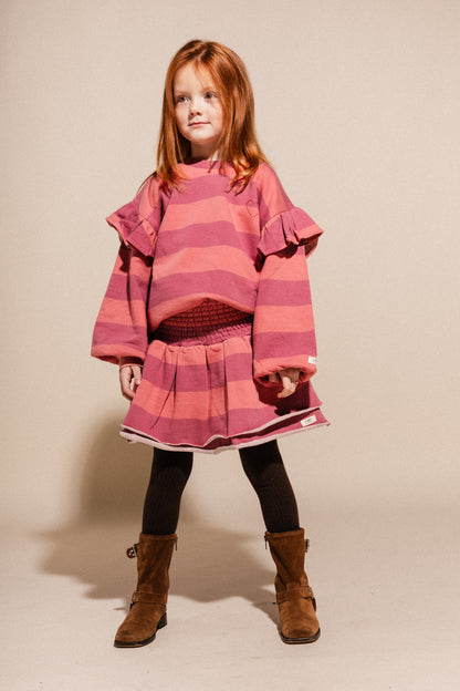 Labo - sweater Laella - rose salmon stripe