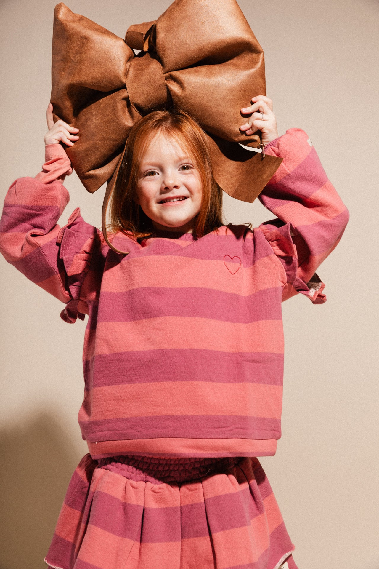 Labo - sweater Laella - rose salmon stripe