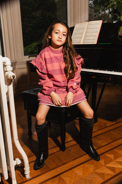 Labo - sweater Laella - rose salmon stripe