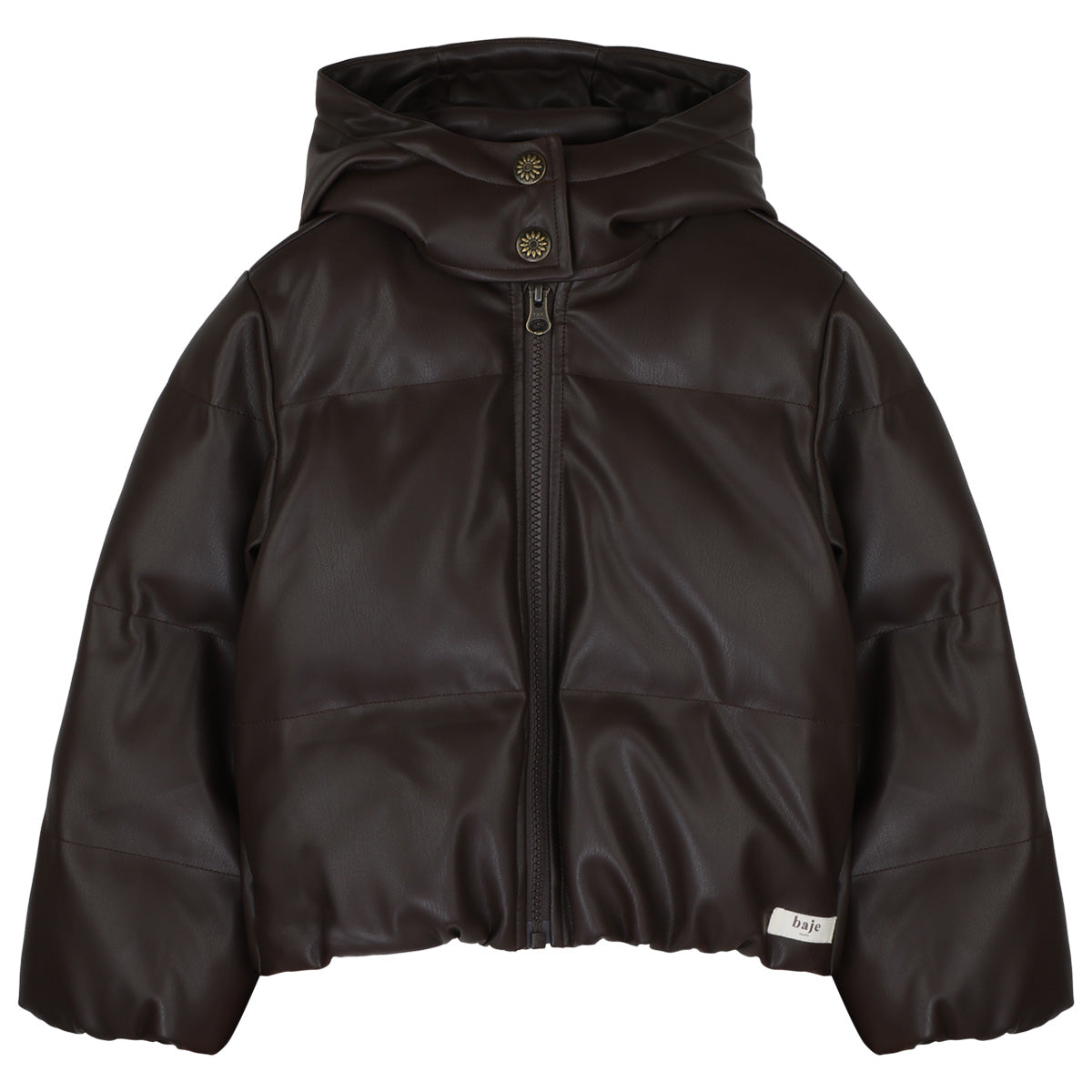 Baje Studio - leather look jacket Layan - brown choco