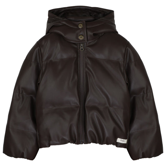Baje Studio - leather look jacket Layan - brown choco