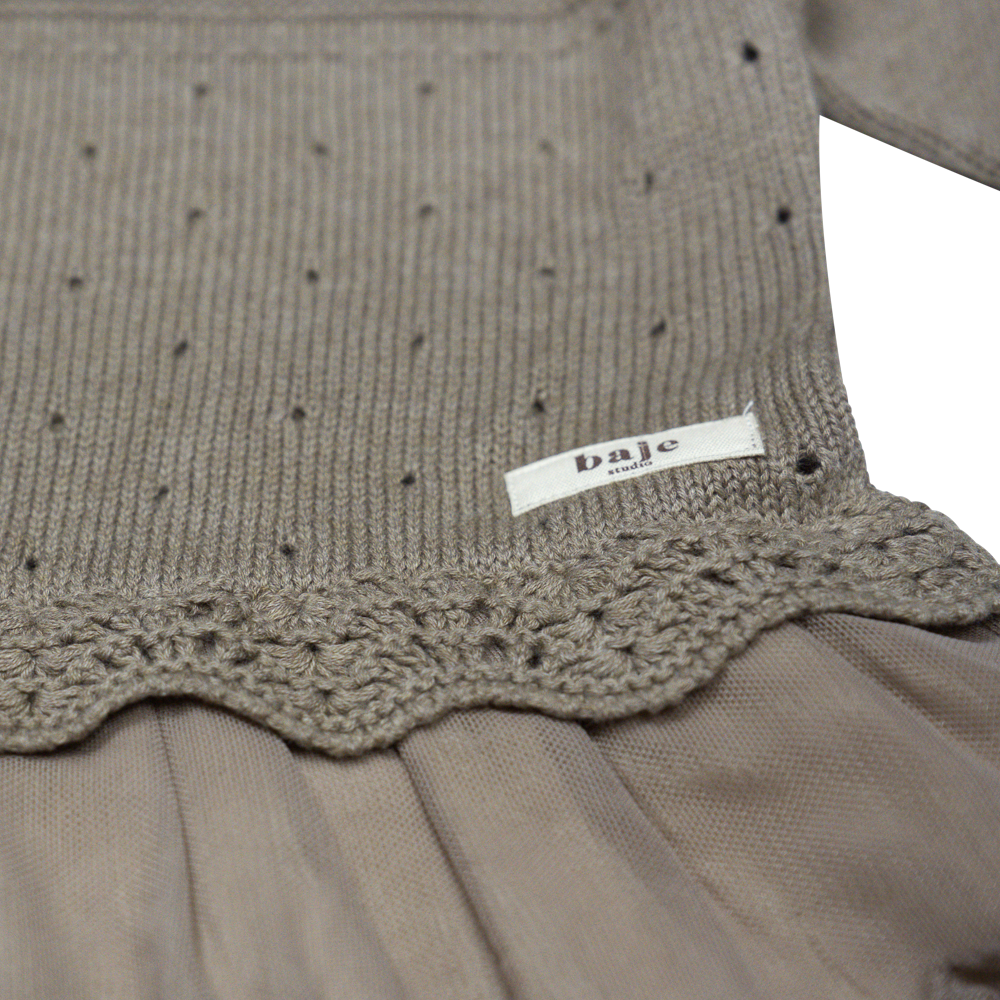 Knitted tule dress London ~ taupe