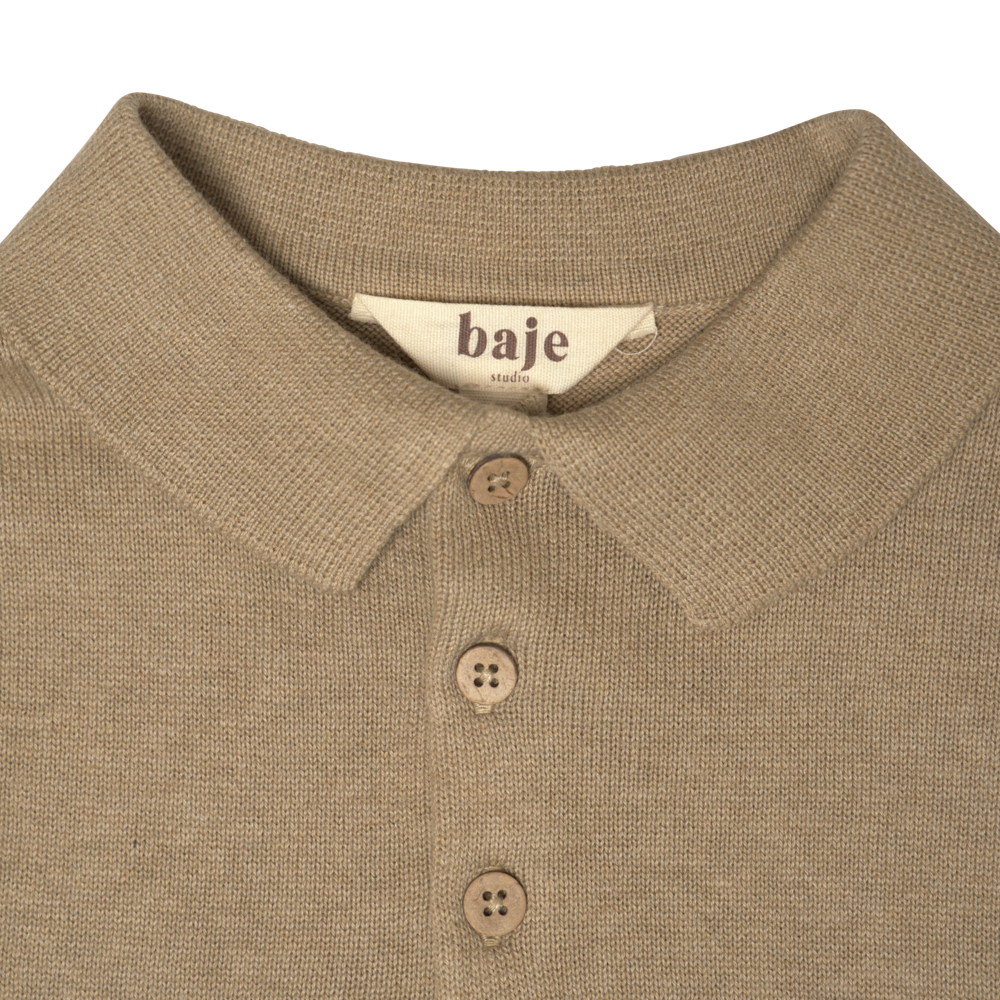 Cashmere polo Mackay ~ taupe