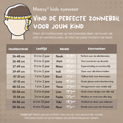 Maesy zonnebril rechthoek - Indi 0-2 jaar - zwart