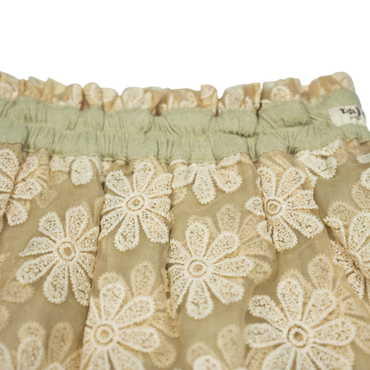 Tule skirt Mila 3D embroidery ~ peanut