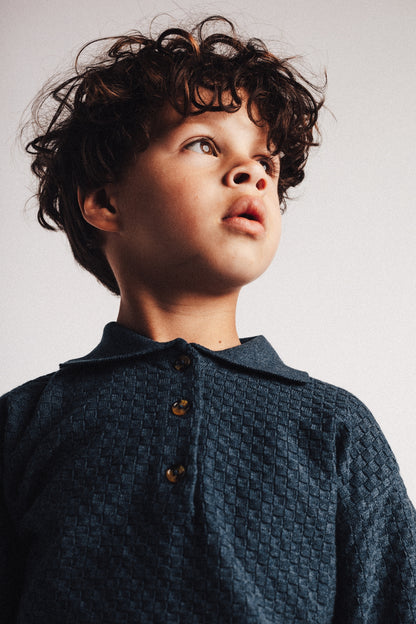 Baje Studio - knitted polo Milo - blue dark