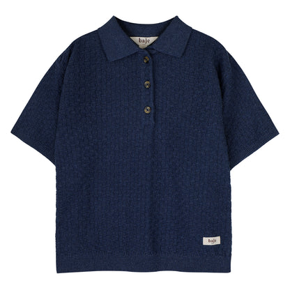 Baje Studio - knitted polo Milo - blue dark