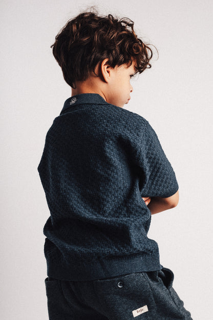 Baje Studio - knitted polo Milo - blue dark