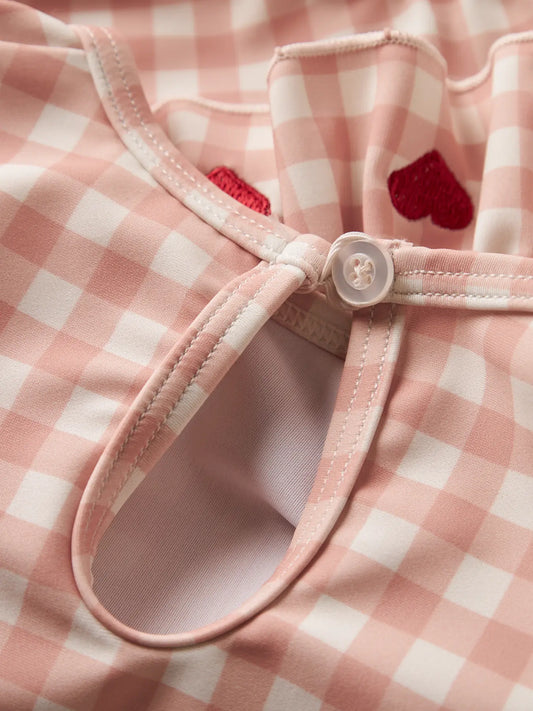 Lil'Atelier - swimsuit longsleeves square hearts - misty rose