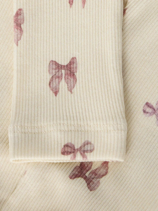 Lil'Atelier - slim fit legging bow - turtledove/pink