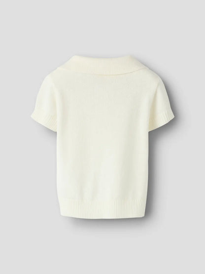 Lil'Atelier - knitted polo baby - coconut milk