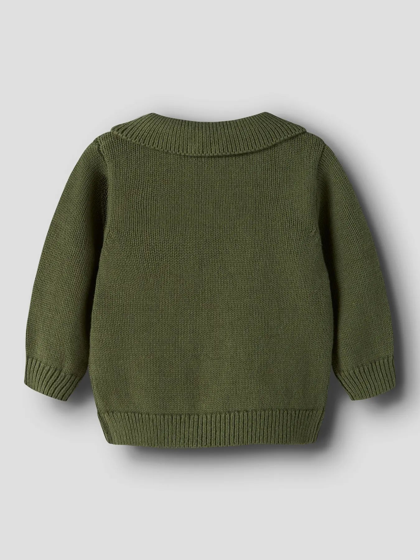 Lil'Atelier - knit polo sweater baby Olo - cypress green