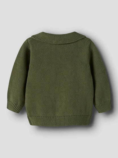 Lil'Atelier - knit polo sweater baby Olo - cypress green