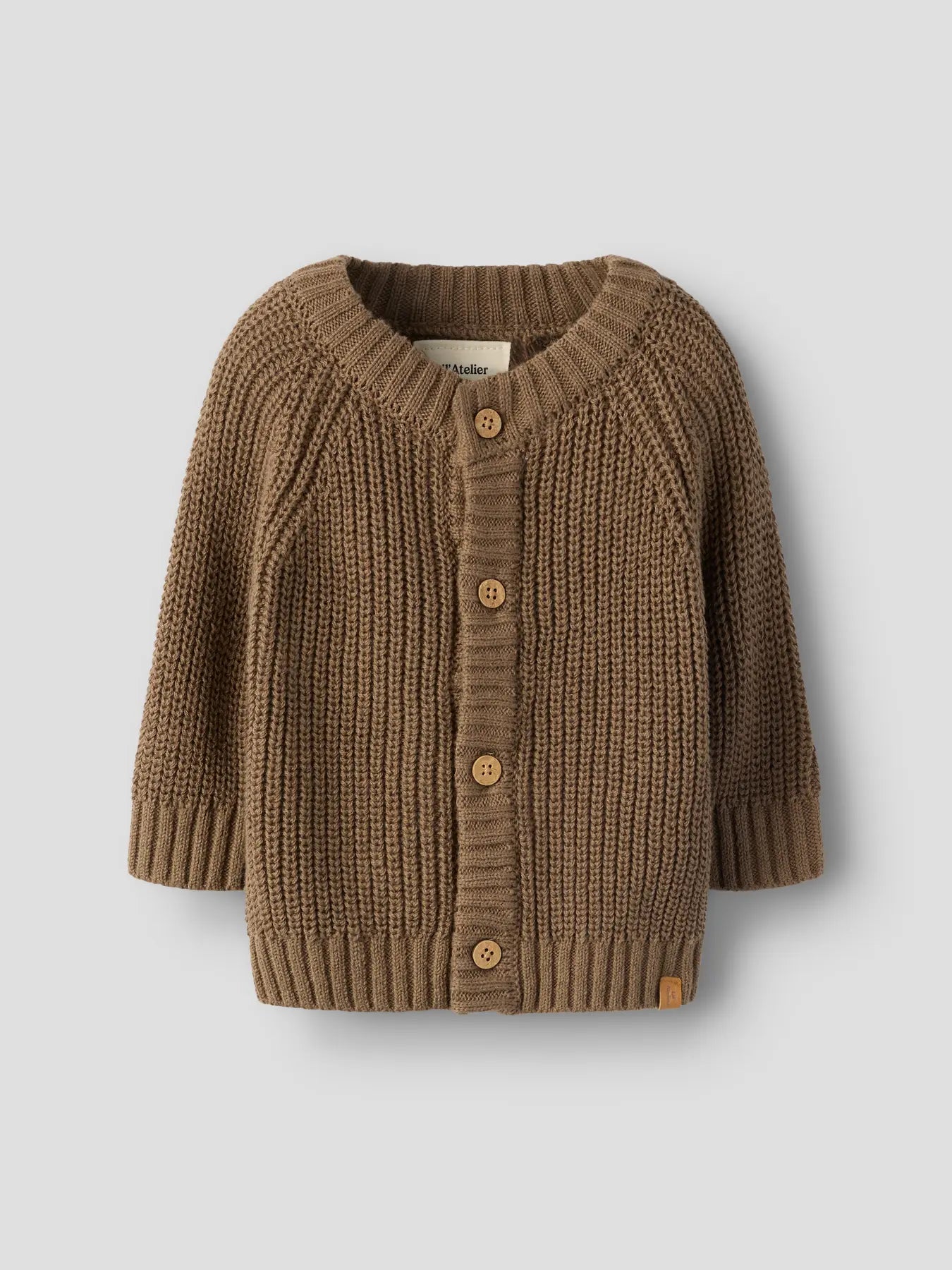 Lil'Atelier - knitted cardigan - shitake brown