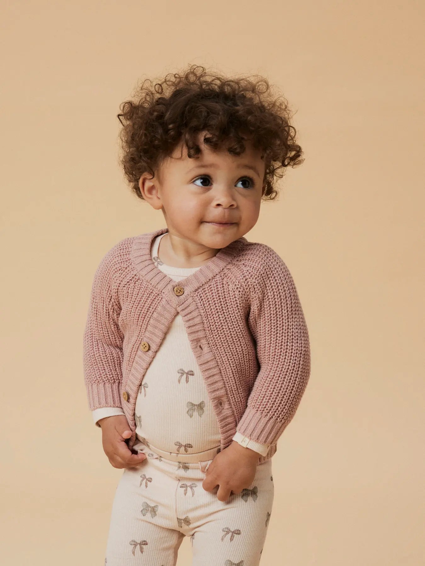 Lil'Atelier - knitted cardigan - misty rose