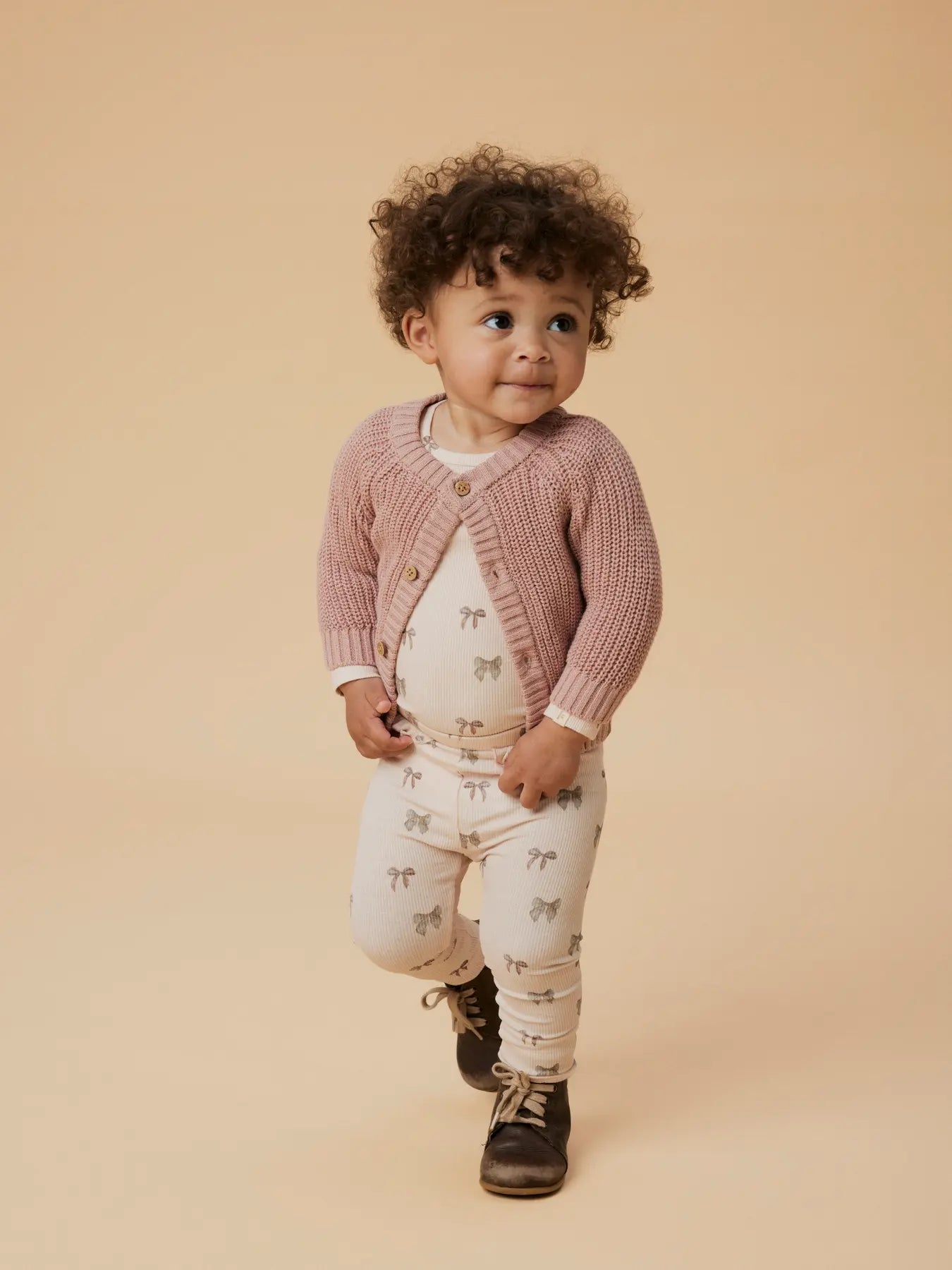 Lil'Atelier - knitted cardigan - misty rose