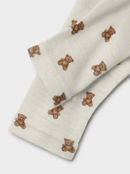 Lil'Atelier - slim fit wool legging teddy bear - turtledove melange
