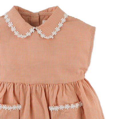 Gingham dress Nery - brown