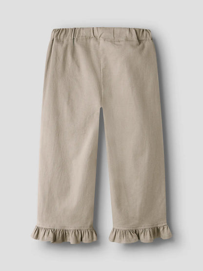 Lil'Atelier - wide leg twill pants girl - oxford tan