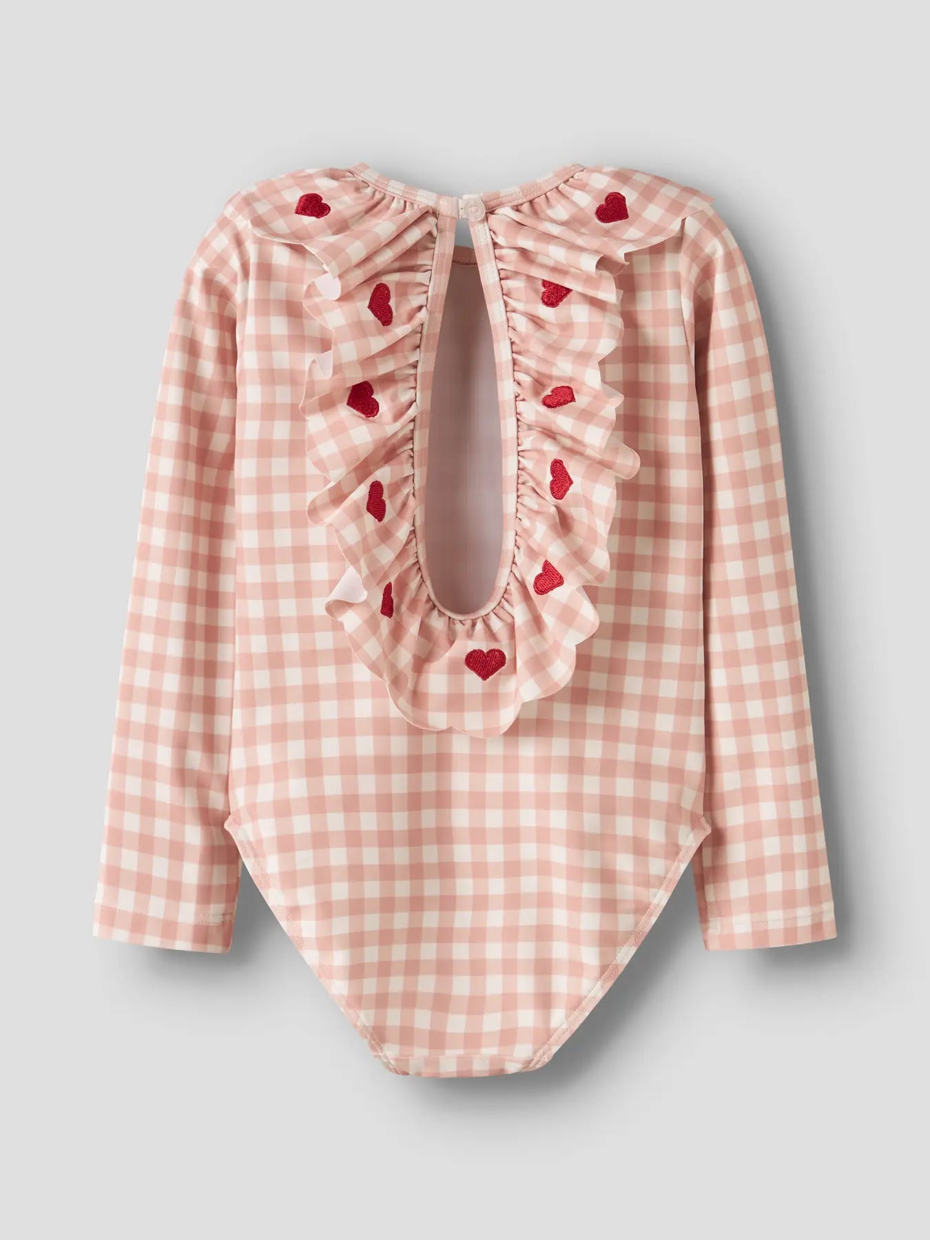 Lil'Atelier - swimsuit longsleeves square hearts - misty rose